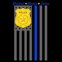 Protect Honor Serve Blue Striped Police Flag Kids T-Shirt