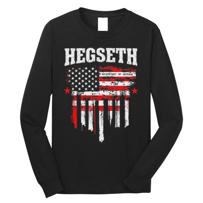 Pete Hegseth Secretary Of Defense Trump Support Patriots Long Sleeve Shirt