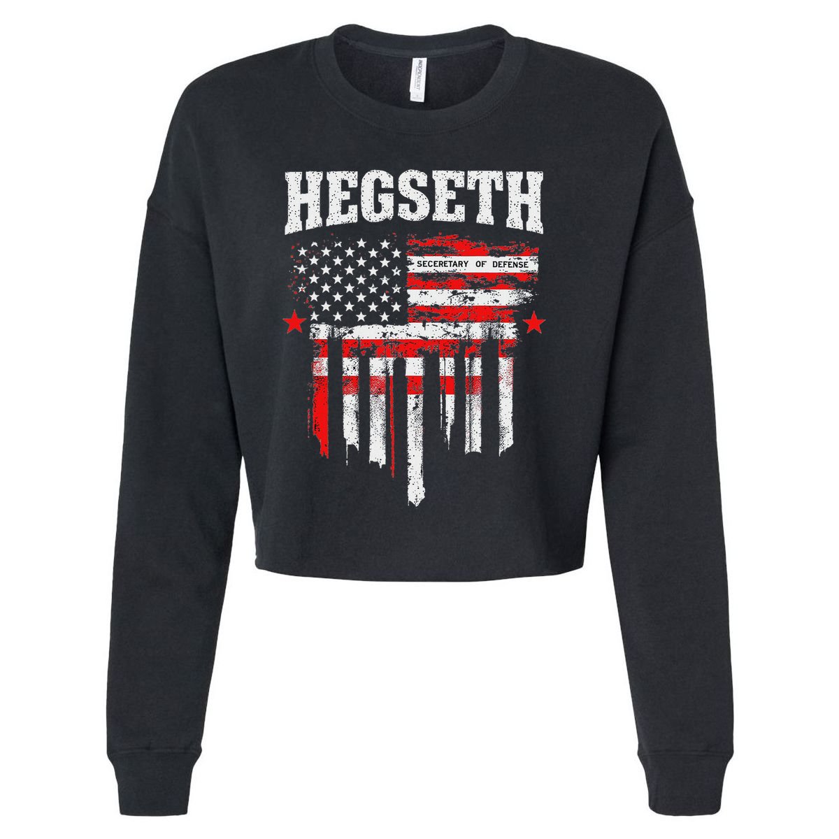 Pete Hegseth Secretary Of Defense Trump Support Patriots Cropped Pullover Crew