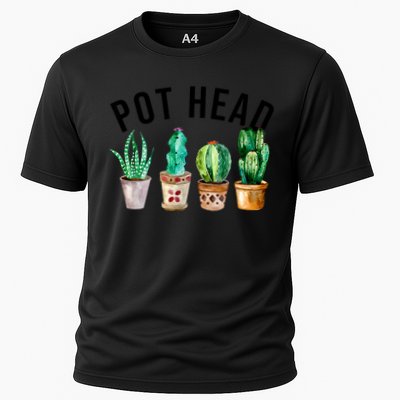 Pot Head Succulent Plant Lover Gift Funny Gardening Plant Performance Shirt