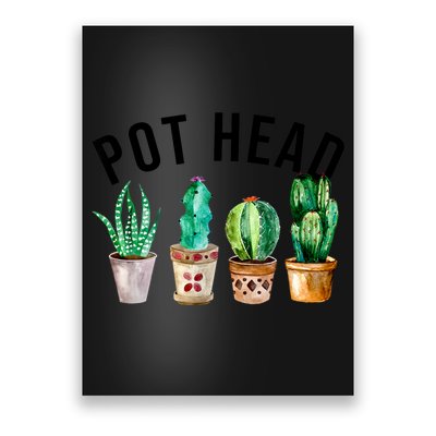 Pot Head Succulent Plant Lover Gift Funny Gardening Plant Poster