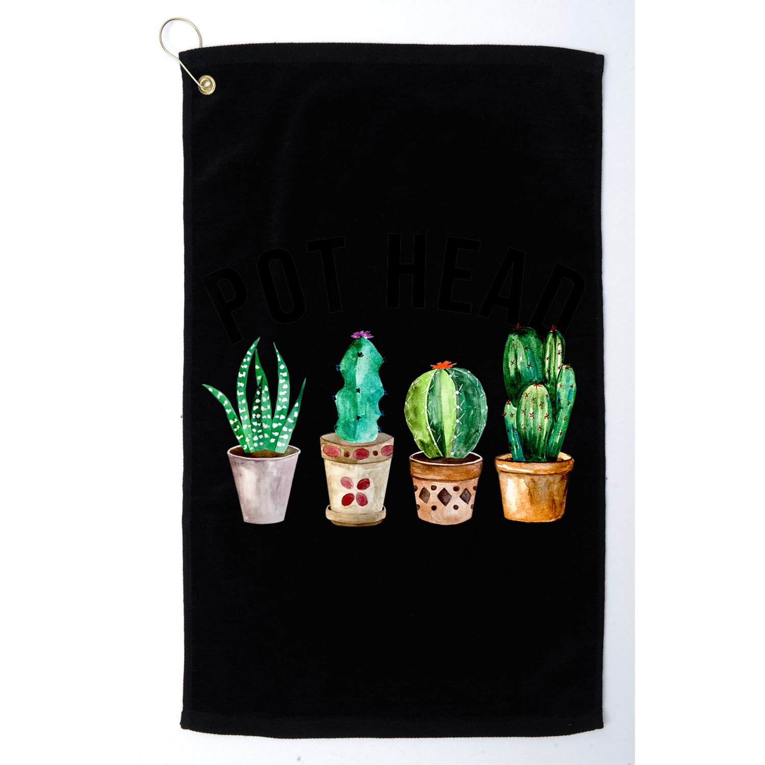 Pot Head Succulent Plant Lover Gift Funny Gardening Plant Golf Towel