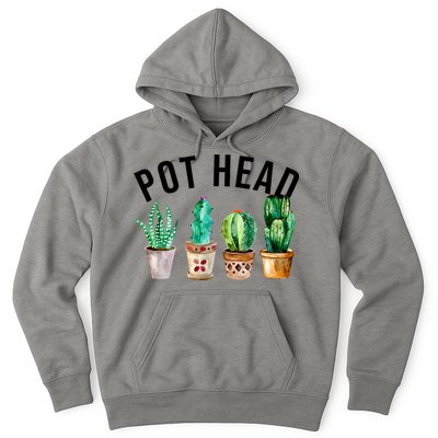 Pot Head Succulent Plant Lover Gift Funny Gardening Plant Hoodie