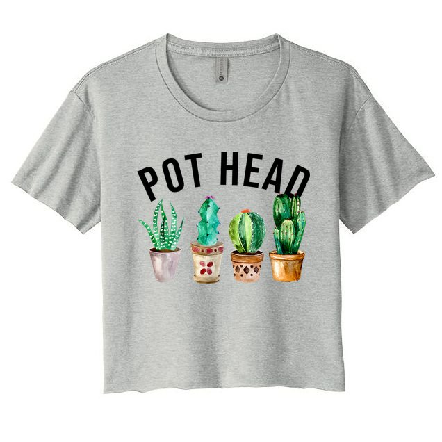 Pot Head Succulent Plant Lover Gift Funny Gardening Plant Crop Top