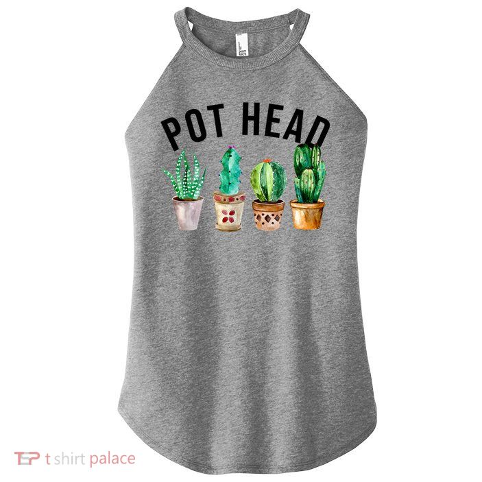 Pot Head Succulent Plant Lover Gift Funny Gardening Plant Women's Perfect Tri Rocker Tank