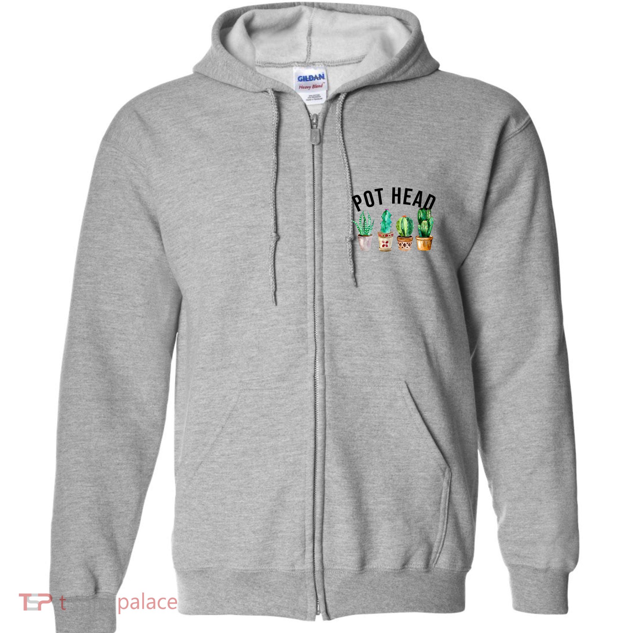 Pot Head Succulent Plant Lover Gift Funny Gardening Plant Full Zip Hoodie