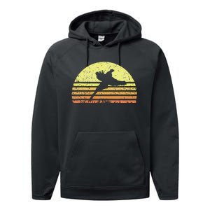 Pheasant Hunting South Dakota Upland Bird Game Hunter Retro Performance Fleece Hoodie