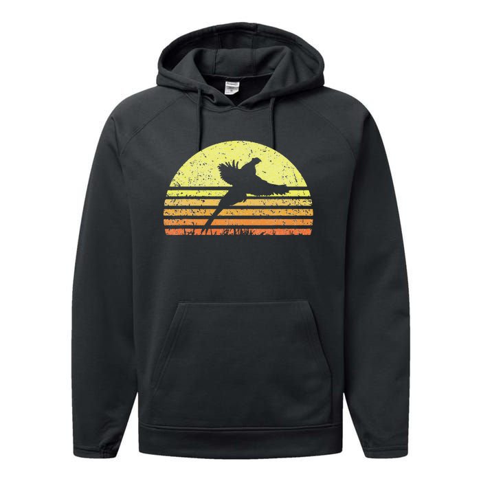 Pheasant Hunting South Dakota Upland Bird Game Hunter Retro Performance Fleece Hoodie