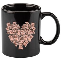Pigs Heart Shape Cute Love Hog Swine 11oz C Handle Ceramic Mug