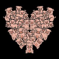 Pigs Heart Shape Cute Love Hog Swine 16 in Basic Backpack