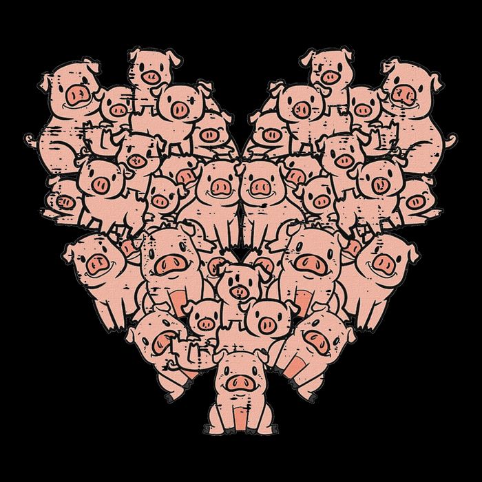 Pigs Heart Shape Cute Love Hog Swine 16 in Basic Backpack