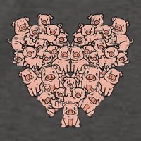 Pigs Heart Shape Cute Love Hog Swine Vector Backpack