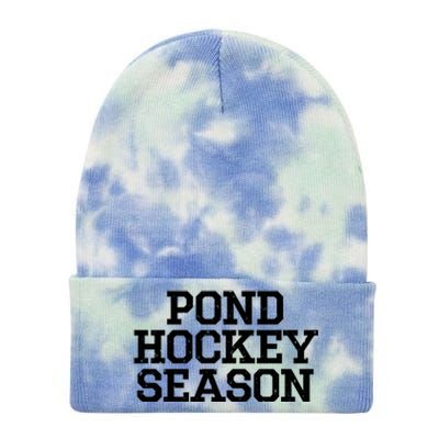 Pond Hockey Season Gift Tie Dye 12in Knit Beanie