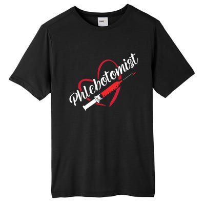 Phlebotomist Heart Syringe Veins Phlebotomy Technician Tall Fusion ChromaSoft Performance T-Shirt