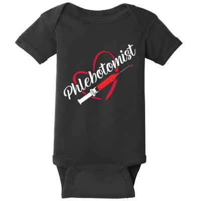 Phlebotomist Heart Syringe Veins Phlebotomy Technician Baby Bodysuit