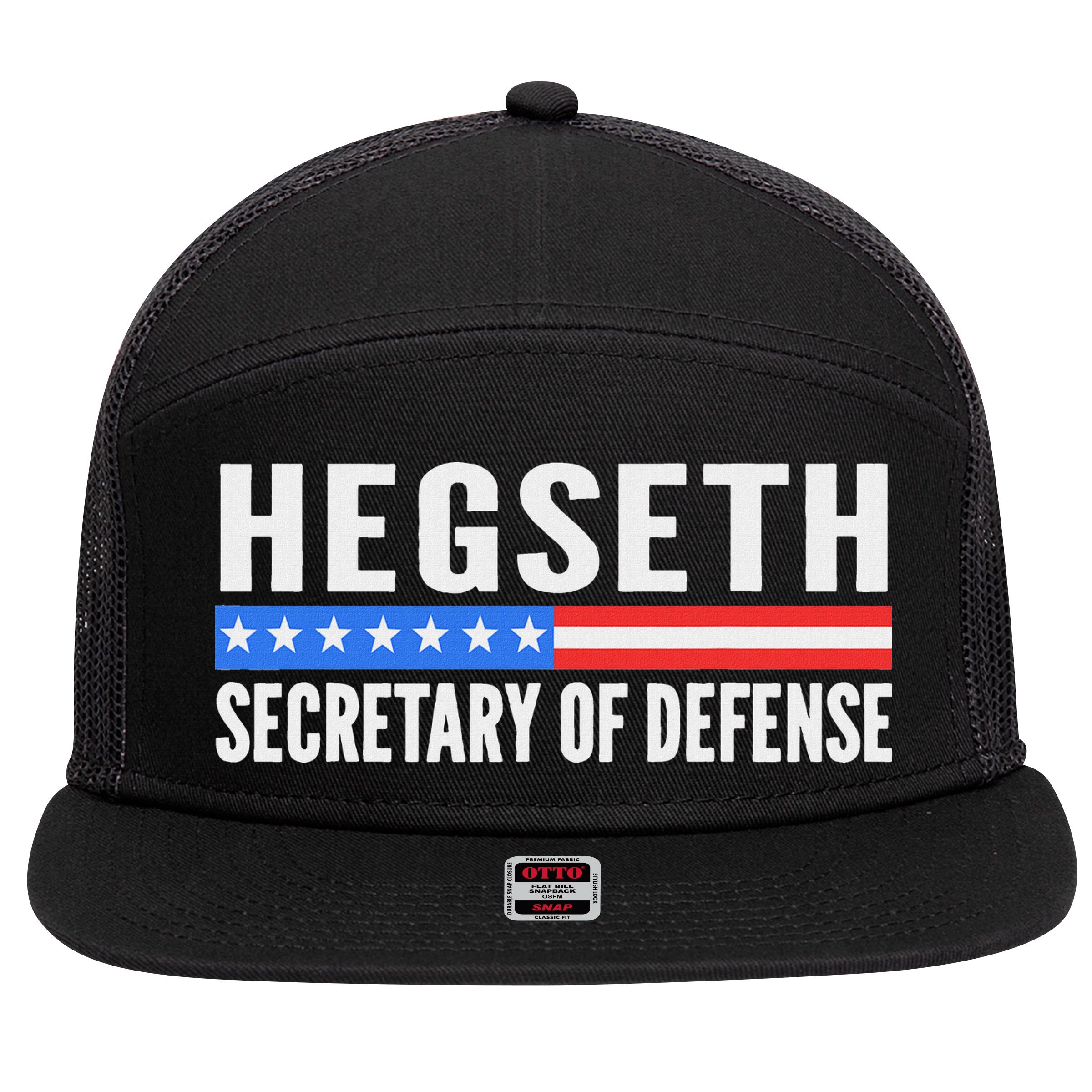 Pete Hegseth Secretary Of Defense 7 Panel Mesh Trucker Snapback Hat