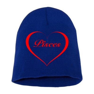 Pisces Heart Star Sign Astrology Cool Gift Short Acrylic Beanie