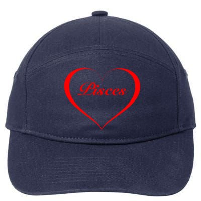 Pisces Heart Star Sign Astrology Cool Gift 7-Panel Snapback Hat