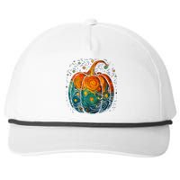 Pumpkin Halloween Starry Night Van Gogh Aesthetic Painting Snapback Five-Panel Rope Hat