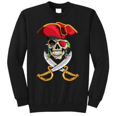 Pirate Head Skull With Pirate Hat Crossed Sword Sweatshirt