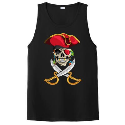 Pirate Head Skull With Pirate Hat Crossed Sword PosiCharge Competitor Tank