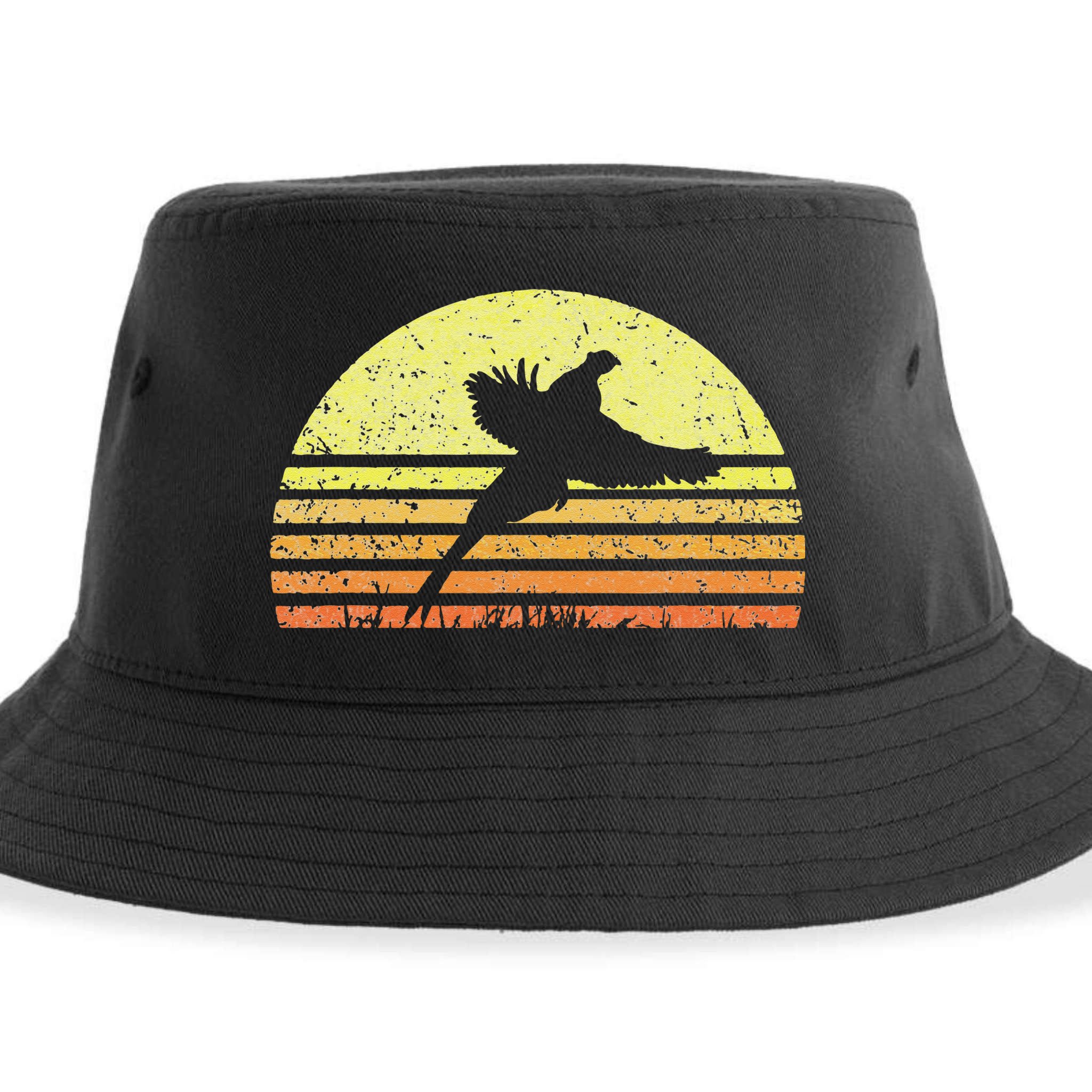Pheasant Hunting South Dakota Upland Bird Game Hunter Retro Sustainable Bucket Hat