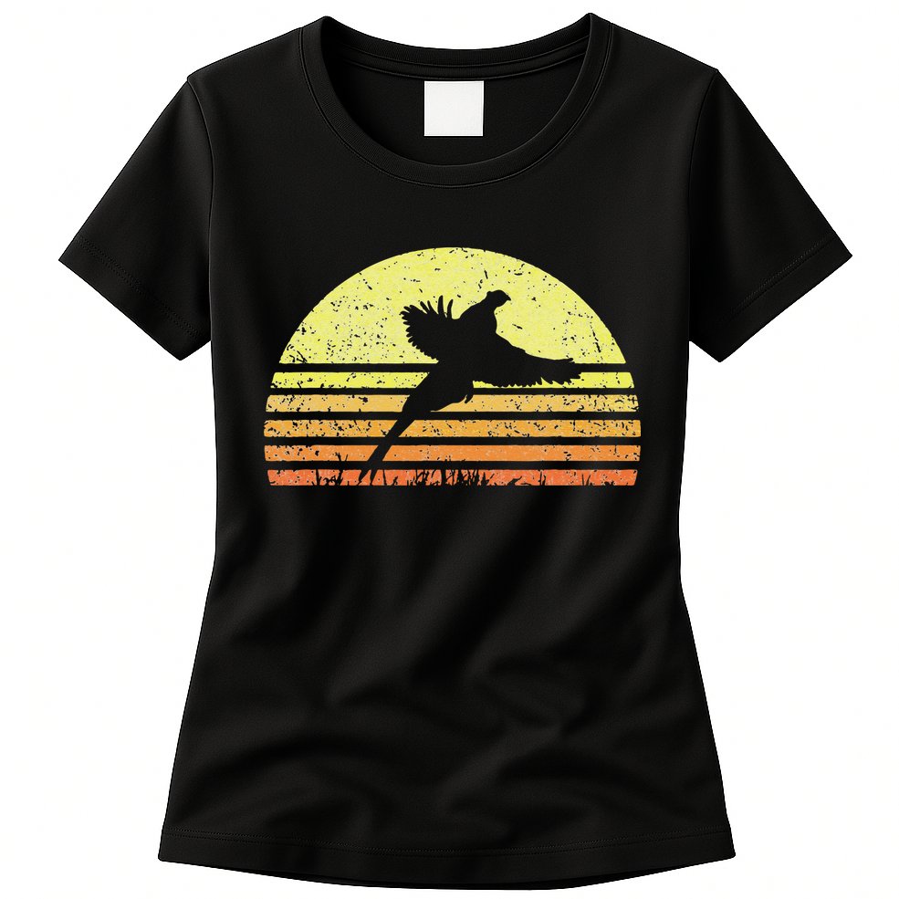 Pheasant Hunting South Dakota Upland Bird Game Hunter Retro Womens T-Shirt