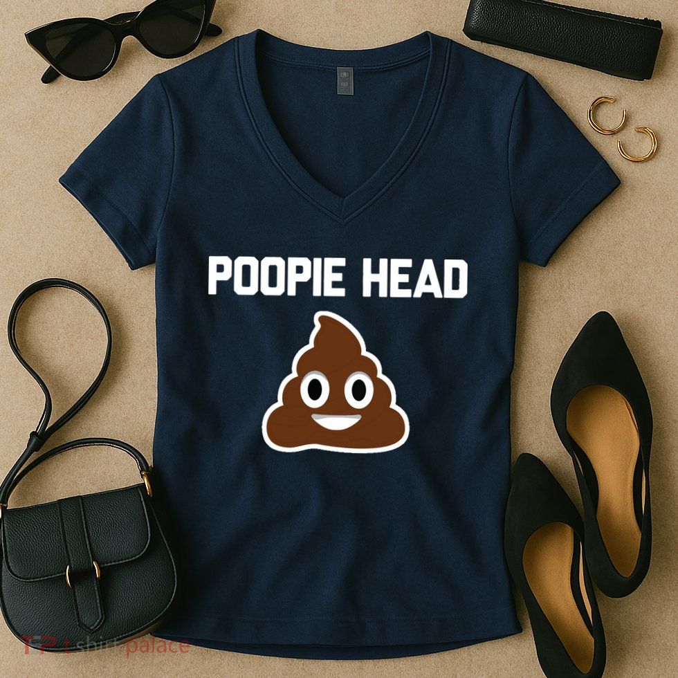 Poopie Head Sarcastic Novelty Gifts Funny Poop Shit Women's V-Neck T-Shirt