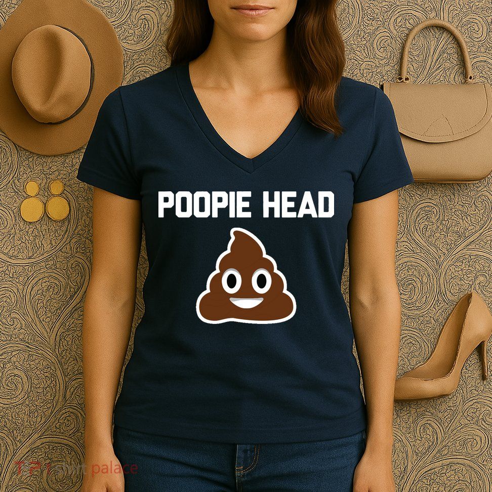 Poopie Head Sarcastic Novelty Gifts Funny Poop Shit Women's V-Neck T-Shirt