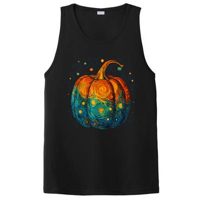 Pumpkin Halloween Starry Night Van Gogh Aesthetic Painting PosiCharge Competitor Tank