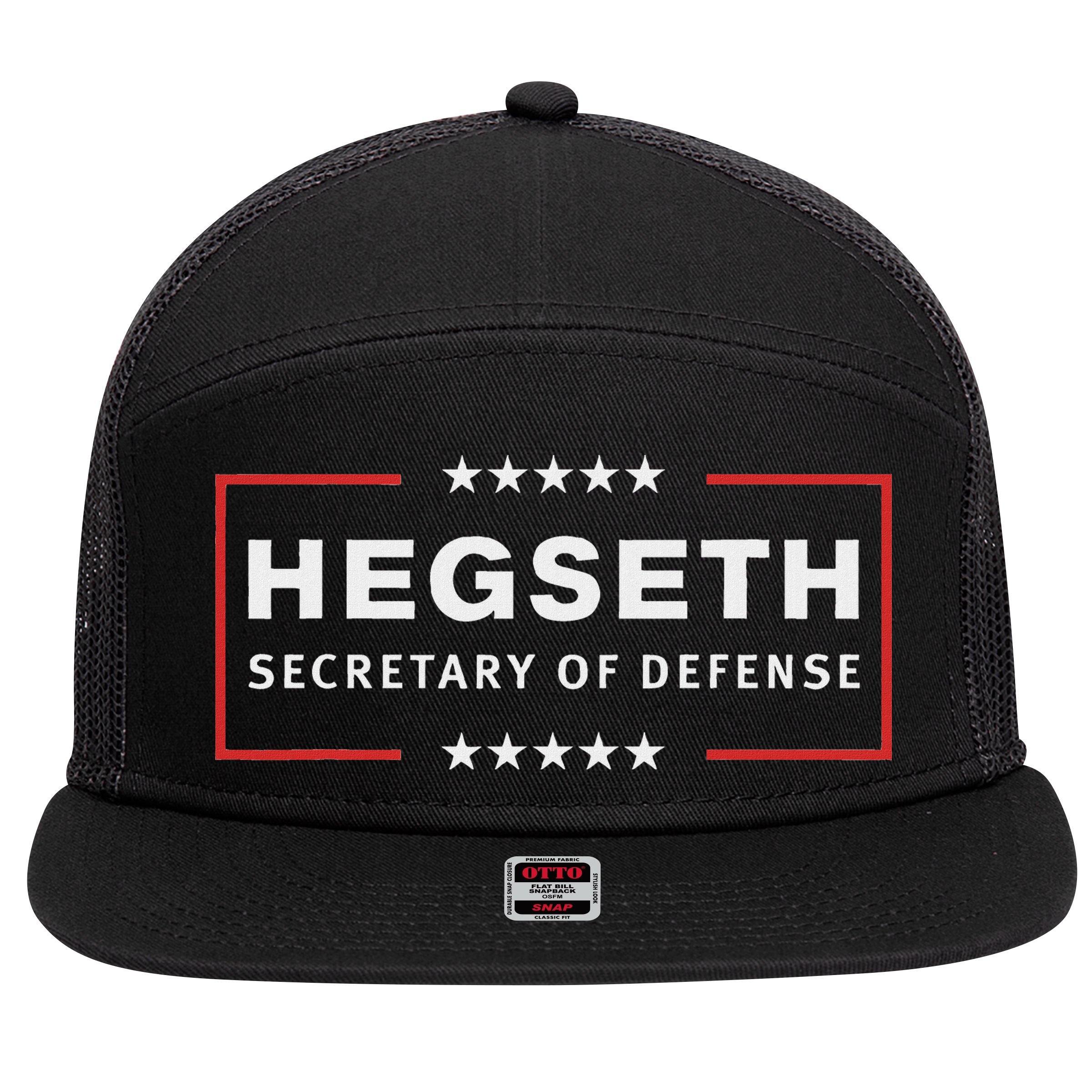 Pete Hegseth Secretary Of Defense Trump Pick Maga 7 Panel Mesh Trucker Snapback Hat