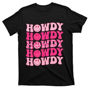 Pink Howdy Smile Face Rodeo Western Country Southern Cow T-Shirt