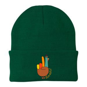 Peace Hand Sign Thankful Turkey Thanksgiving Knit Cap Winter Beanie