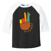 Peace Hand Sign Thankful Turkey Thanksgiving Toddler Fine Jersey T-Shirt