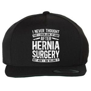 Post Hernia Surgery Recovery Funny Hernia Repair Recovery  Wool Snapback Cap