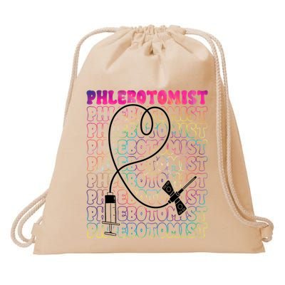 Phlebotomist Heart Tie Dye Phlebotomy Technician Tech Nurse Drawstring Bag