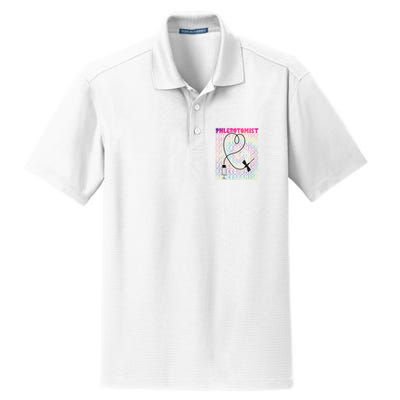Phlebotomist Heart Tie Dye Phlebotomy Technician Tech Nurse Dry Zone Grid Polo