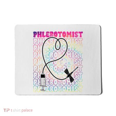 Phlebotomist Heart Tie Dye Phlebotomy Technician Tech Nurse Mousepad