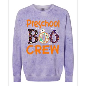 Preschool Halloween Teacher Boo Crew Funny Cute Spooky Classroom Colorblast Crewneck Sweatshirt