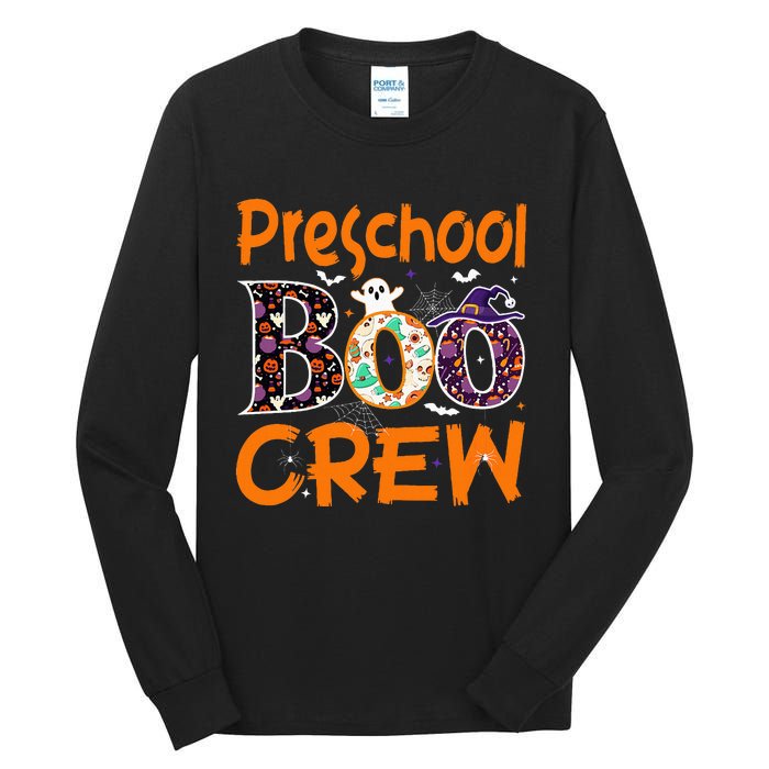 Preschool Halloween Teacher Boo Crew Funny Cute Spooky Classroom Tall Long Sleeve T-Shirt