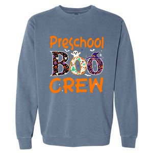 Preschool Halloween Teacher Boo Crew Funny Cute Spooky Classroom Garment-Dyed Sweatshirt