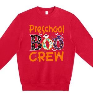 Preschool Halloween Teacher Boo Crew Funny Cute Spooky Classroom Premium Crewneck Sweatshirt