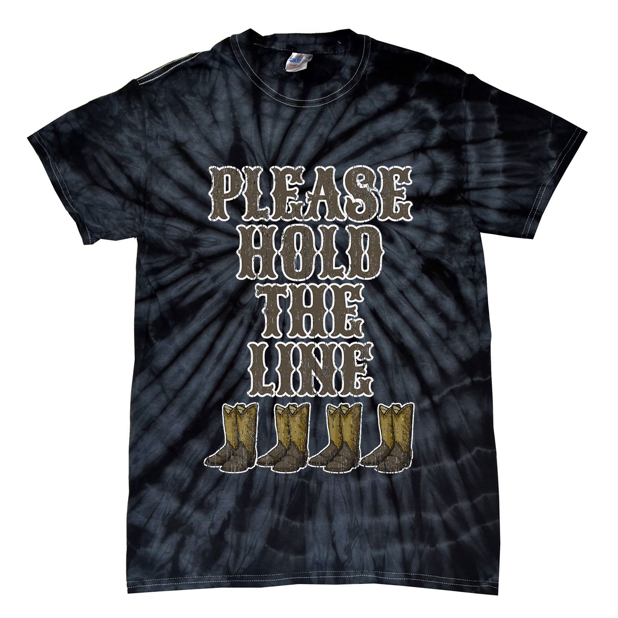 Please Hold The Line Dance Addict Shoes Funny Classy Boots  Tie-Dye T-Shirt