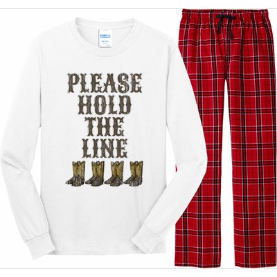 Please Hold The Line Dance Addict Shoes Funny Classy Boots  Long Sleeve Pajama Set