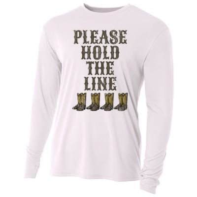 Please Hold The Line Dance Addict Shoes Funny Classy Boots  Cooling Performance Long Sleeve Crew