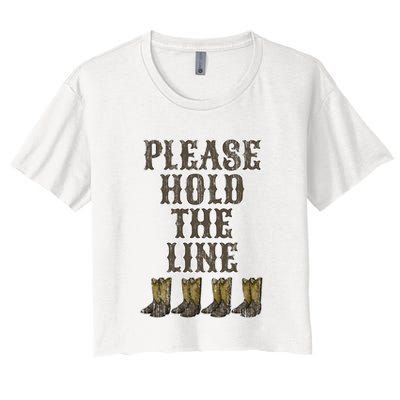Please Hold The Line Dance Addict Shoes Funny Classy Boots  Crop Top
