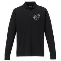 Para Heart Teacher Paraprofessional Paraeducator Performance Long Sleeve Polo