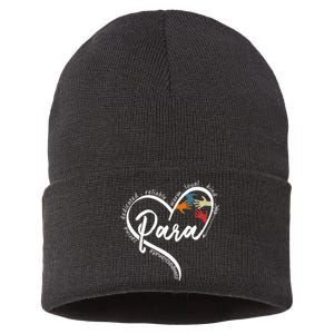 Para Heart Teacher Paraprofessional Paraeducator Sustainable Knit Beanie