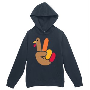 Peace Hand Turkey Design For Ugly Thanksgiving Sweater Idea Gift Urban Pullover Hoodie