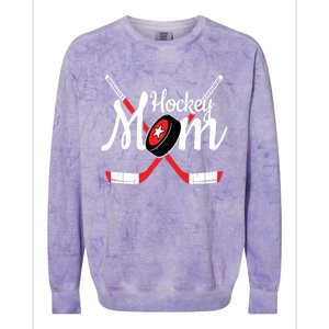 Playing Hockey Team Player Cool Mom Gift Hockey Mom Gift Colorblast Crewneck Sweatshirt